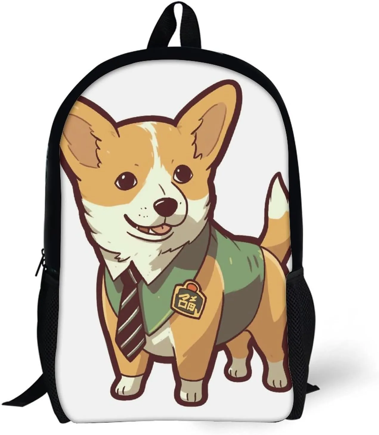 Laptop Backpack for Men 17 Inch Corgi Wearing Tie Work Casual Backpack Lightweight Travel Shoulder Bag