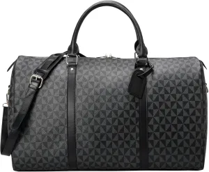 Large capacity Lightweight Weekender Bag Travel Duffel Bag for Women Men Overnight with Toiletry Bag Traveling Handbag for Gym Holiday (Black)