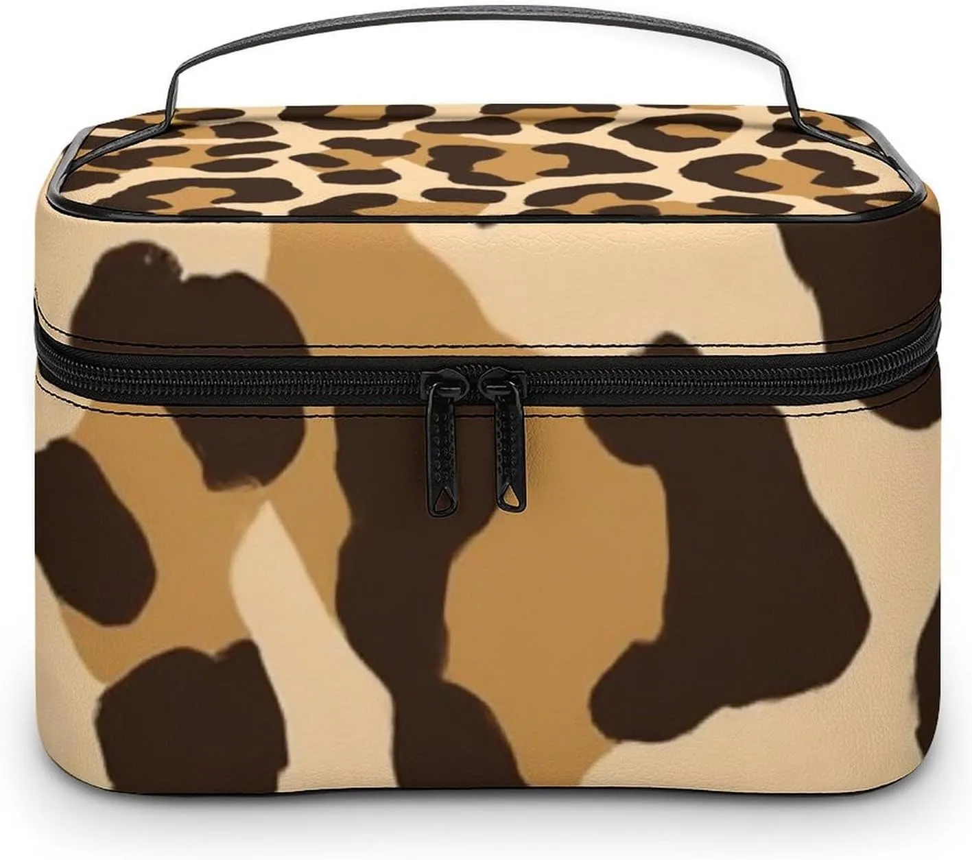 Large Capacity Makeup Bag for Women, Multifunctional Portable Cosmetic Case Wild Cheetah Leopard Print Toiletry Organizer Bag Travel Accessories