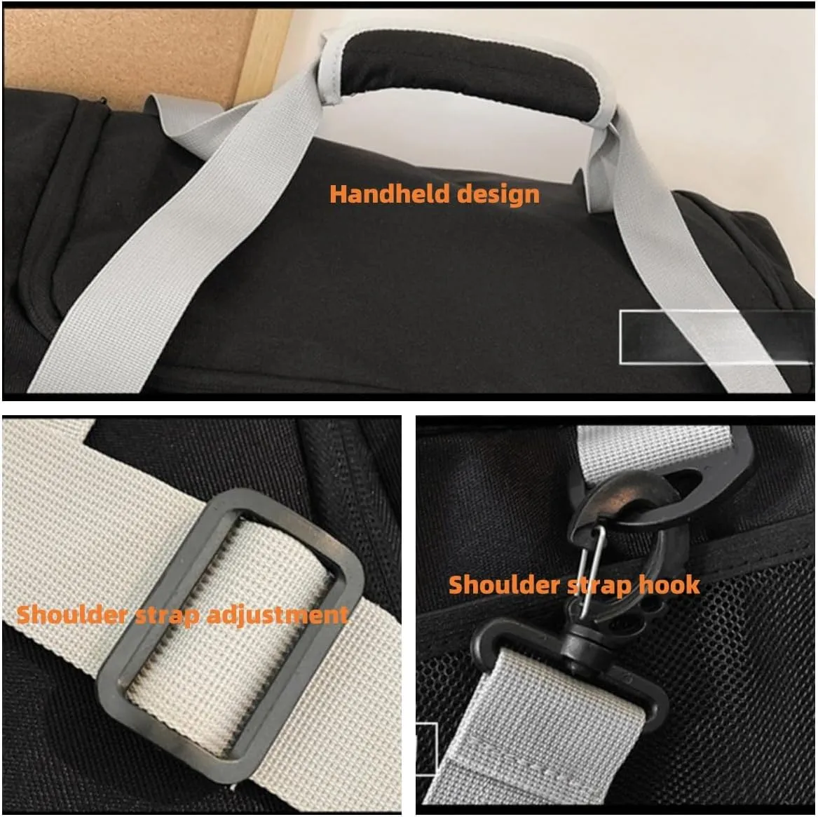 Large capacity men's and women's fitness bags, weekend overnight travel luggage bags, personal belongings travel bag, handbags, fitness dance bag (baby blue)
