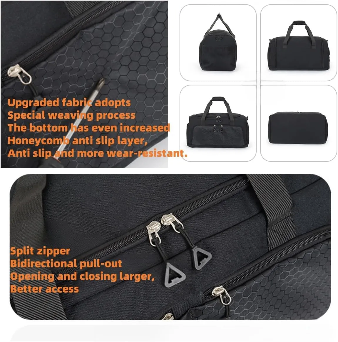 Large capacity men's and women's fitness bags, weekend overnight travel luggage bags, personal belongings travel bag, handbags, fitness dance bag (black)