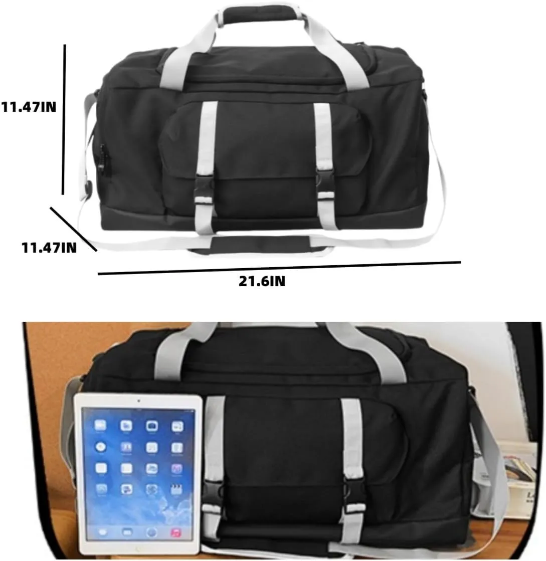 Large capacity men's and women's fitness bags, weekend overnight travel luggage bags, personal belongings travel bag, handbags, fitness dance bag (dark blueA)