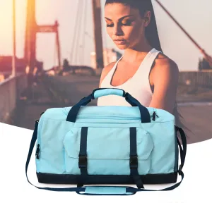 Large capacity men's and women's fitness bags, weekend overnight travel luggage bags, personal belongings travel bag, handbags, fitness dance bag (dark blueA)