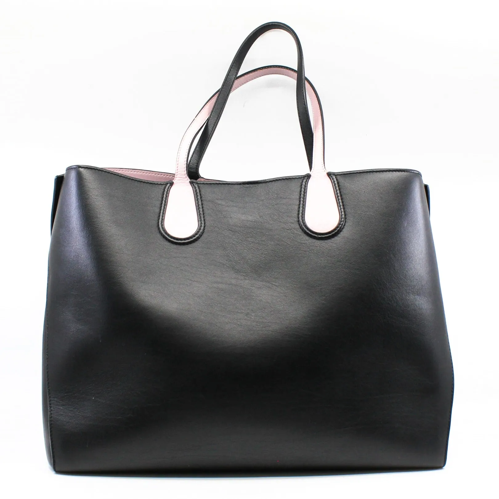 Large Dior Addict In Black/Pink Leather Shopper Tote Bag Pink/SHW