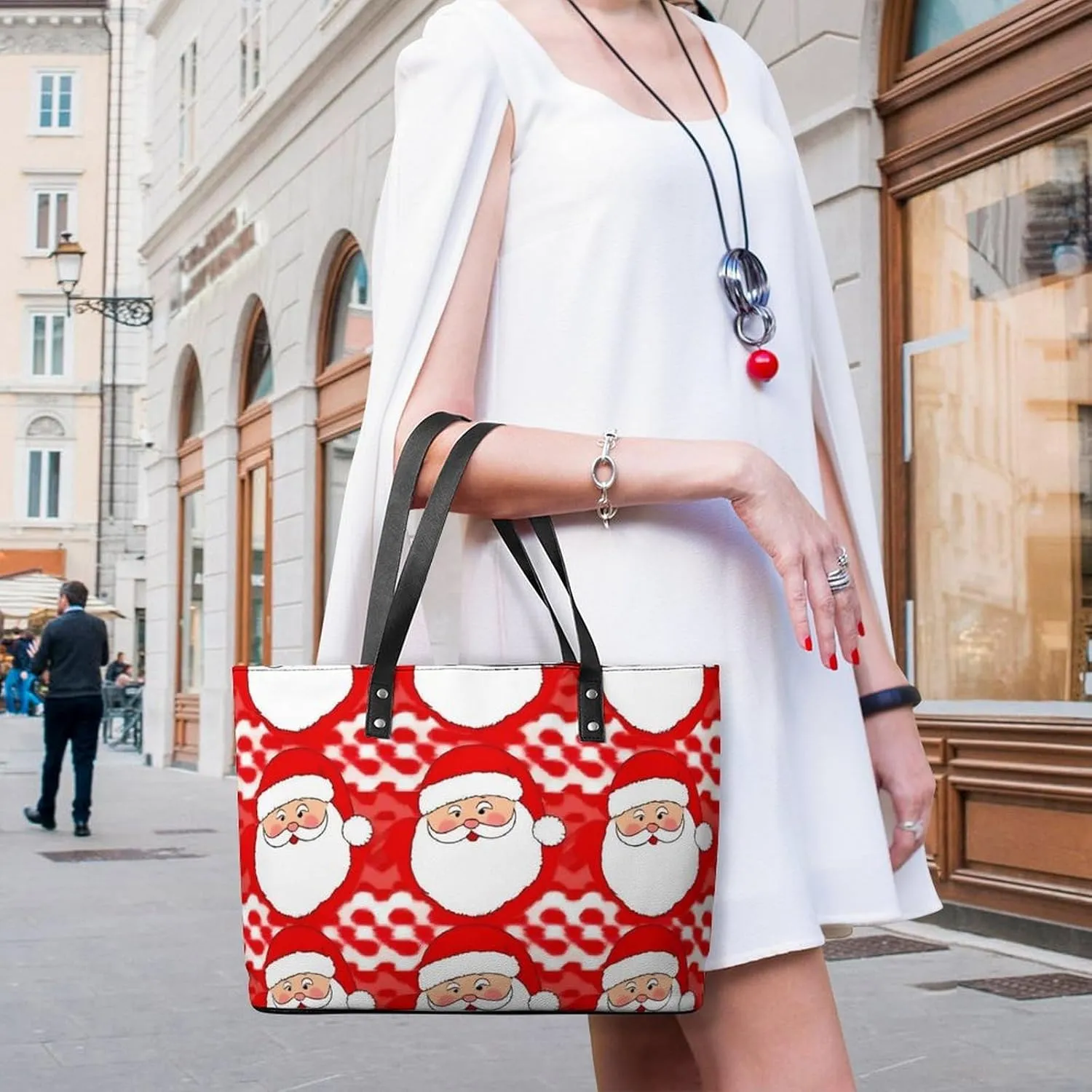 Large Leather Handbag Unisex Travel Lightweight Tote Bag For Daily Use