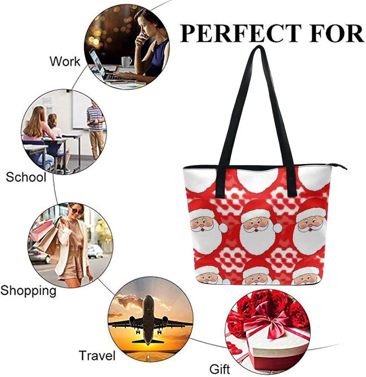 Large Leather Handbag Unisex Travel Lightweight Tote Bag For Daily Use