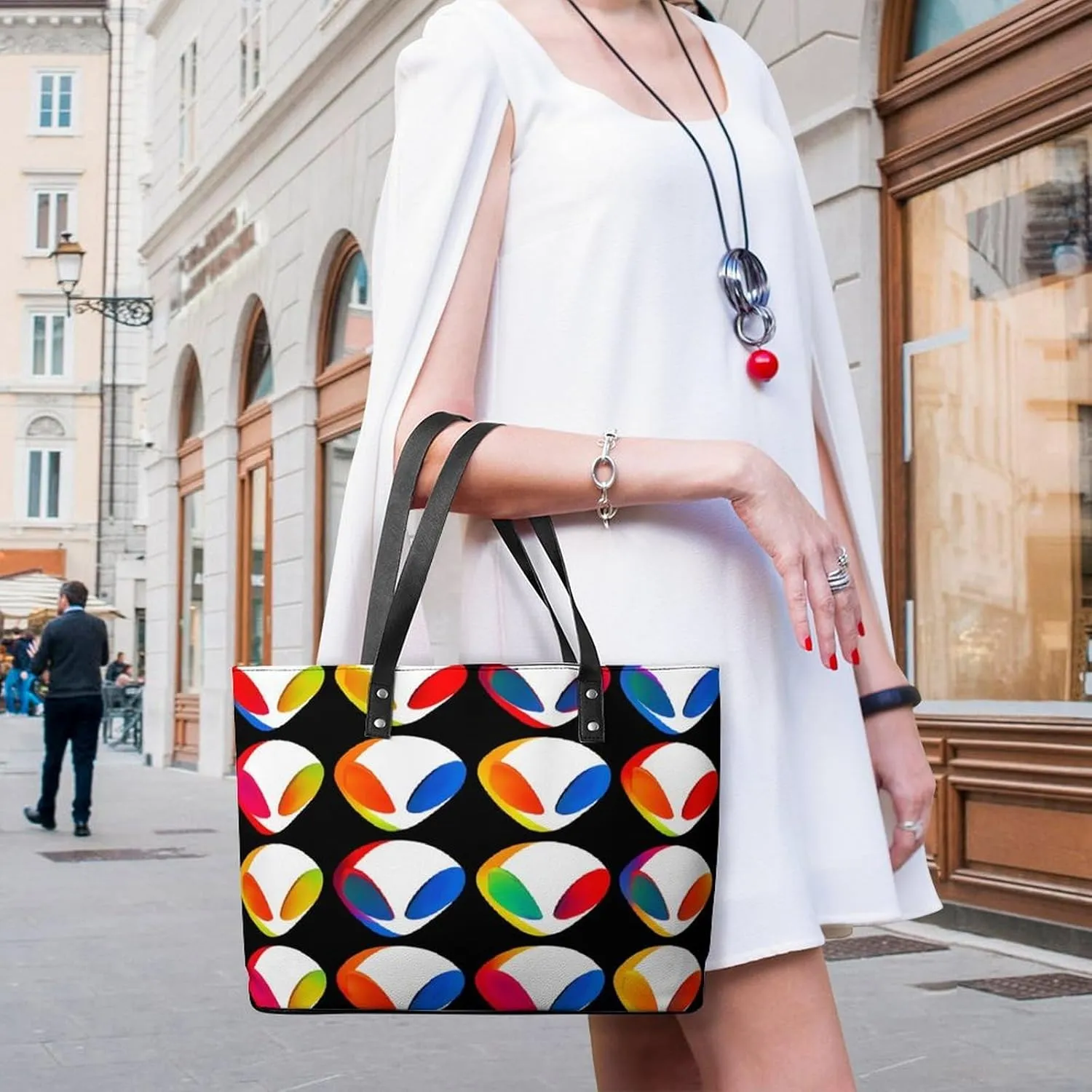 Large Leather Handbag Unisex Travel Lightweight Tote Bag For Daily Use