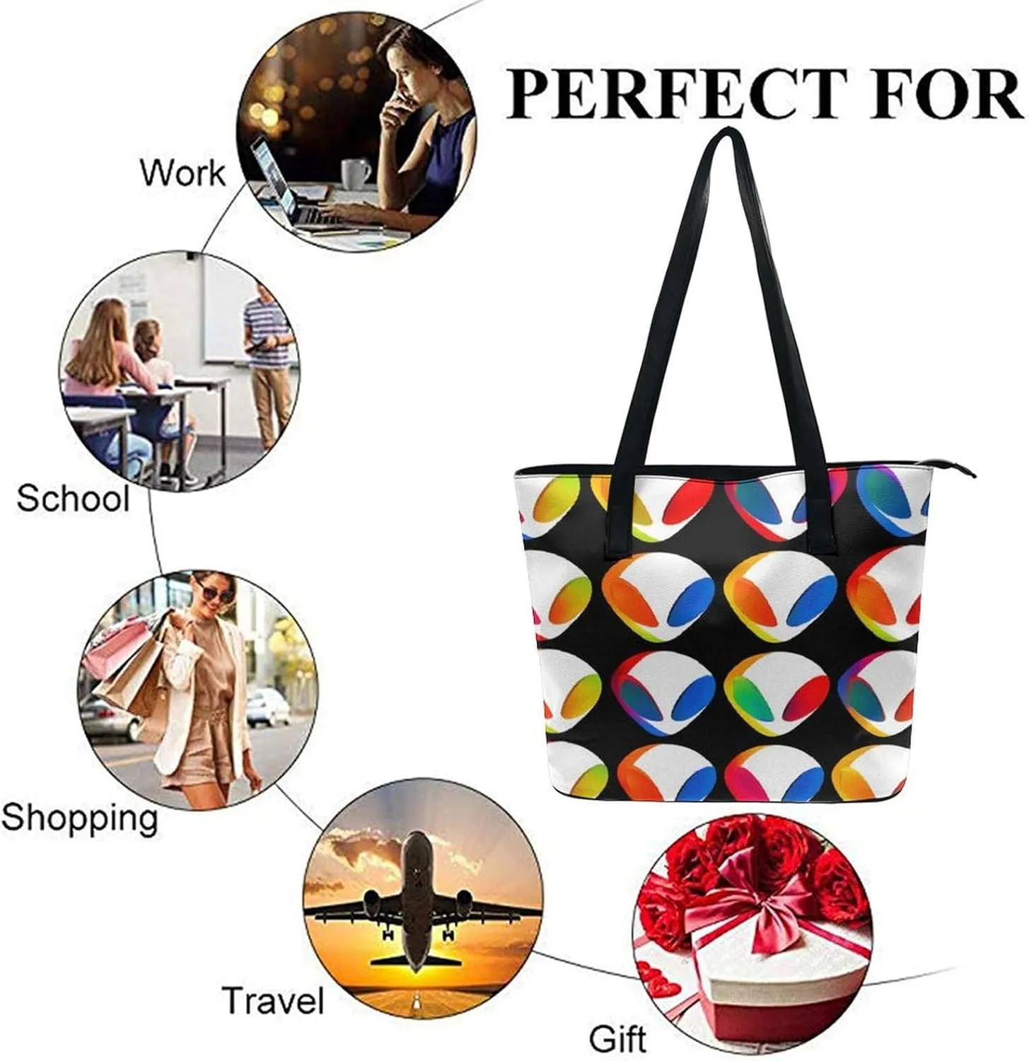 Large Leather Handbag Unisex Travel Lightweight Tote Bag For Daily Use