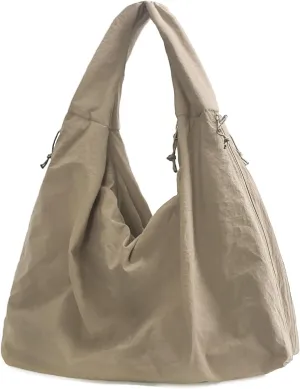 Large Nylon Hobo Bag Women Crescent Shoulder Bag Vintage Tote Bag Casual Shopper Handbag for Women