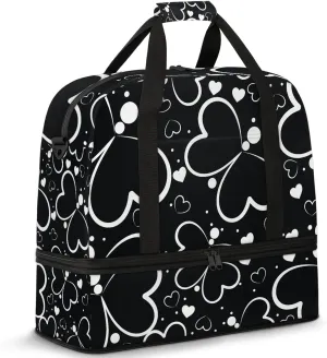 Large Travel Duffel Bag for Women Men Cute Butterfly Love Gym Bag Weekender Overnight Bags With Shoe Compartment Foldie Travel Tote Bag Carry On Personal Item Bag for Travel Gym Sports
