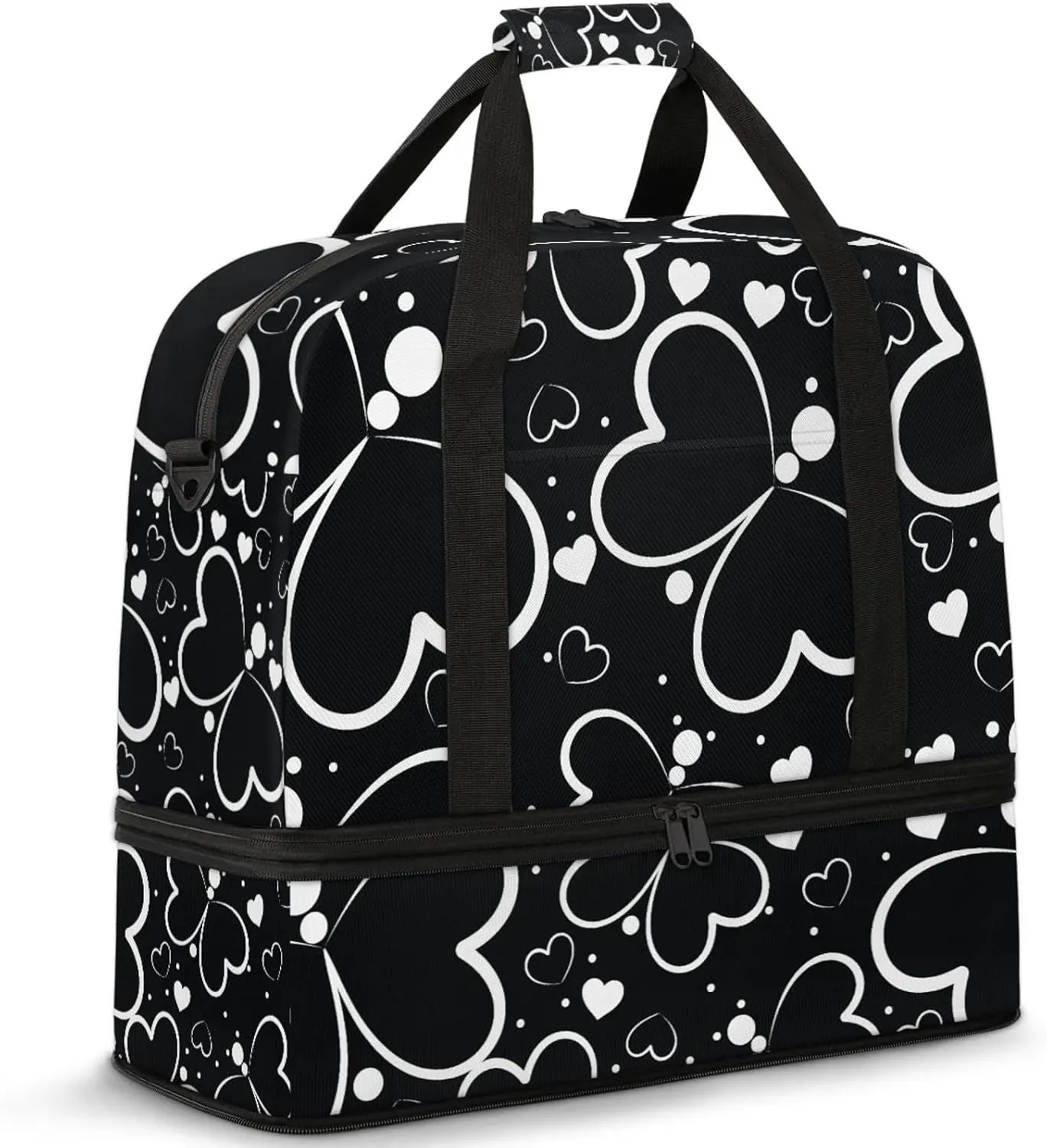 Large Travel Duffel Bag for Women Men Cute Butterfly Love Gym Bag Weekender Overnight Bags With Shoe Compartment Foldie Travel Tote Bag Carry On Personal Item Bag for Travel Gym Sports