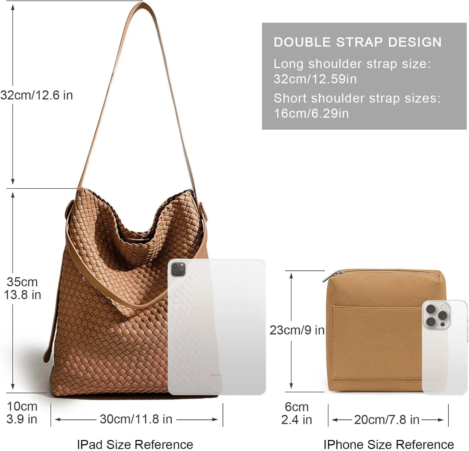 Large Woven Tote Bag Vegan Leather Shoulder Bag for Women Fashion Travel Shopper Bag Top Handle Handbag and Purse