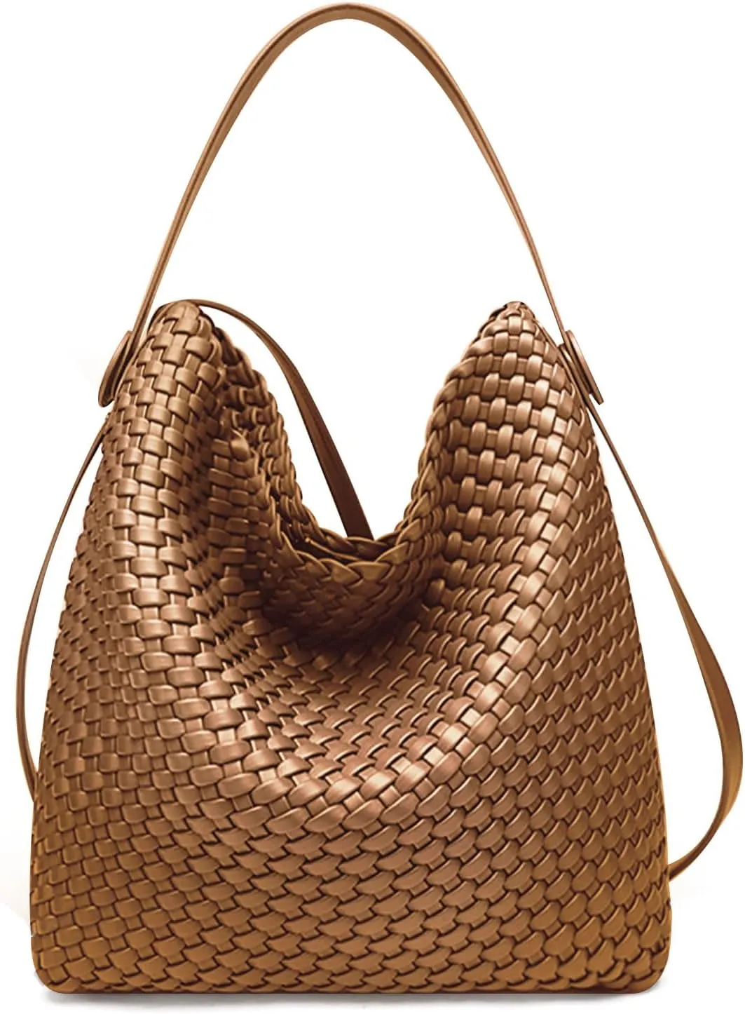 Large Woven Tote Bag Vegan Leather Shoulder Bag for Women Fashion Travel Shopper Bag Top Handle Handbag and Purse