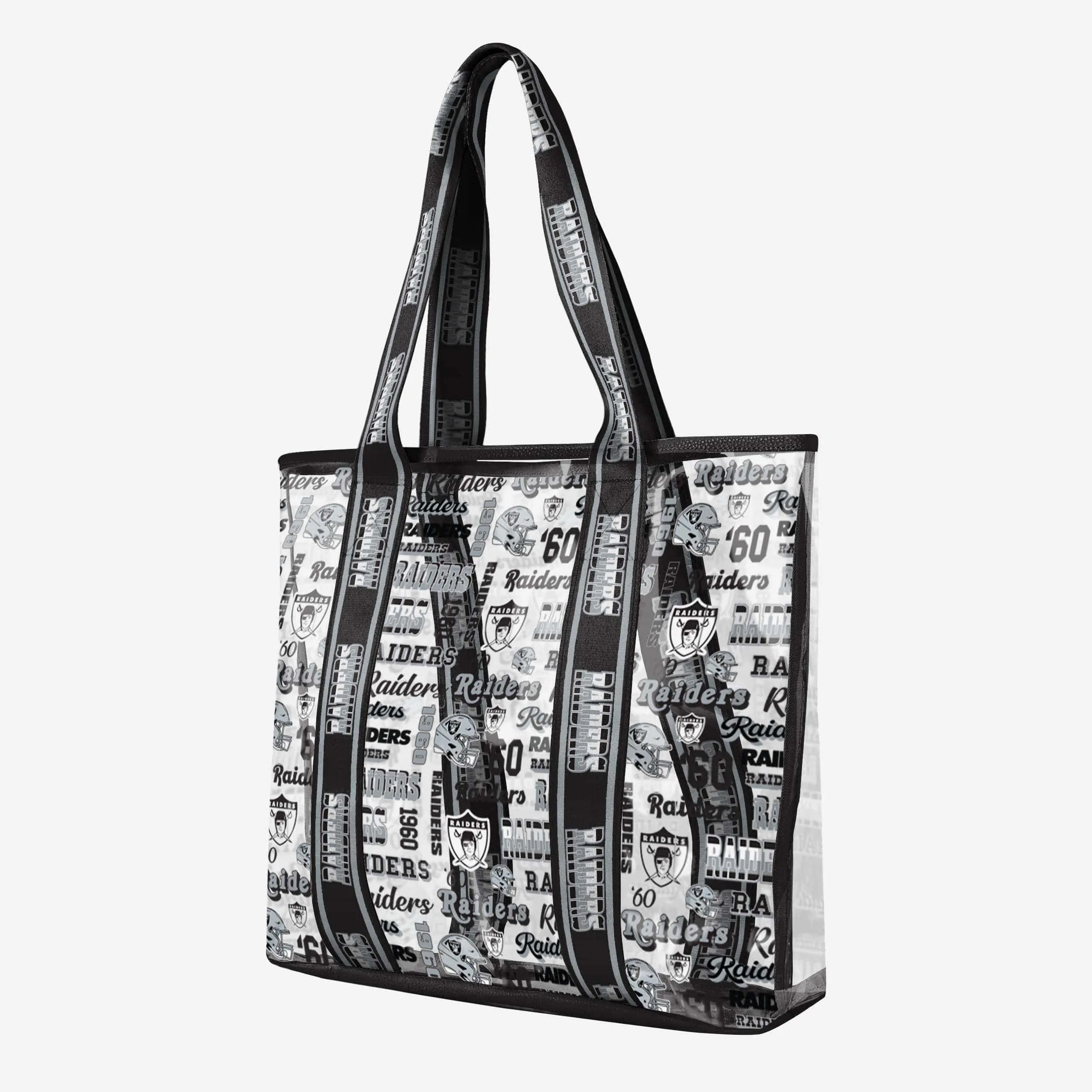 Las Vegas Raiders Repeat Retro Print Clear Tote Bag