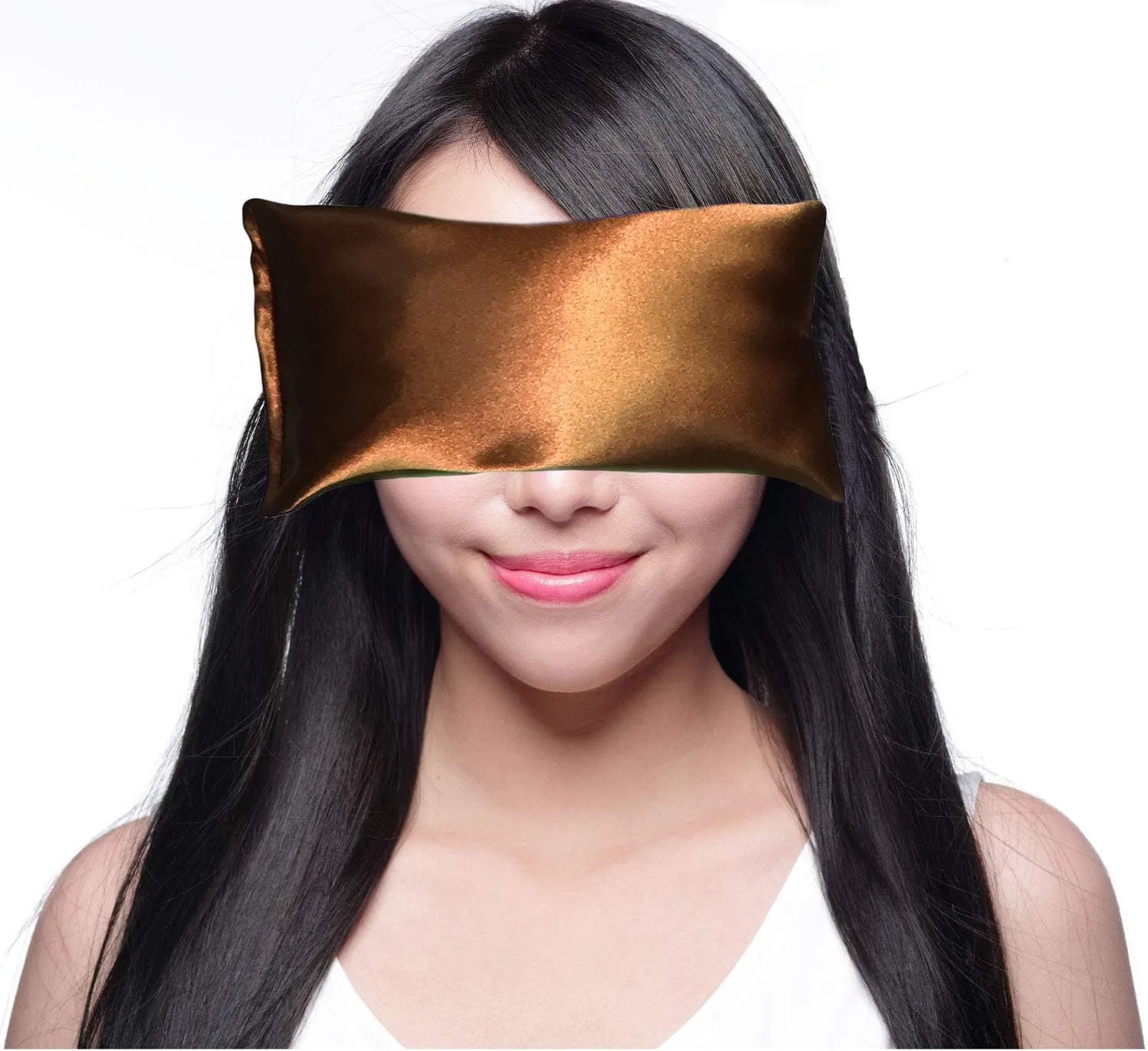 Lavender Eye Pillow - Hot Cold Weighted Eye Pillows for Yoga, Sleep, Relaxation, Stress, Migraine Relief - Aromatherapy Gifts for Women, Birthday, Teachers, Made in USA by Happy Wraps - Copper
