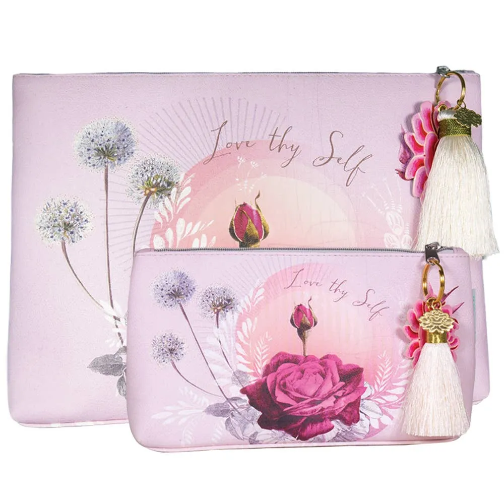 Lavender Rose Tassel Pouch-Small