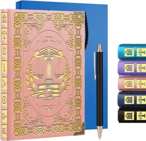 Lawyer Gifts for Women Men,Pink A5 Lawyer Faux Leather Vintage Notebook Law School Gifts for Law Student Lawyer Graduation Gifts,200 Pages With Pen,Future Lawyer Gifts (lawyer Pink)