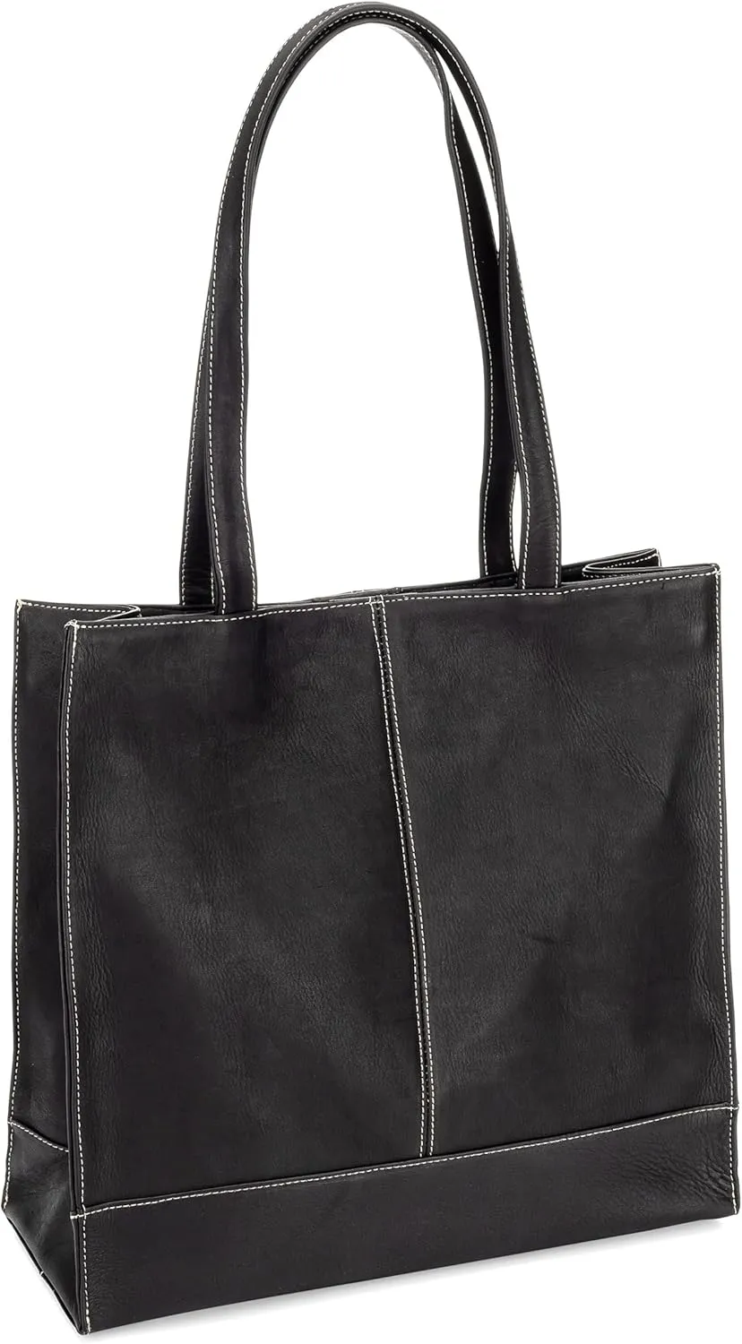 Le Donne Leather Everly Tote - Premium Full-Grain Colombian Vaquetta Cowhide Leather Tote Bag, 12.5” x 12.5” x 5”