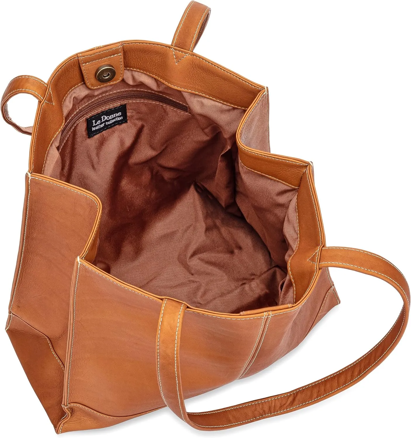 Le Donne Leather Everly Tote - Premium Full-Grain Colombian Vaquetta Cowhide Leather Tote Bag, 12.5” x 12.5” x 5”