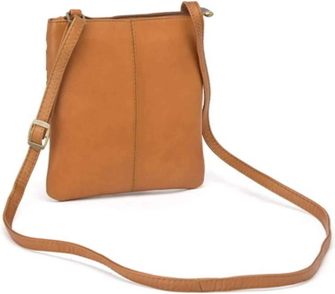 Le Donne Leather Two Zip Small Crossbody Bag Leather Purse Handbag Premium Colombian Leather Shoulder Bag