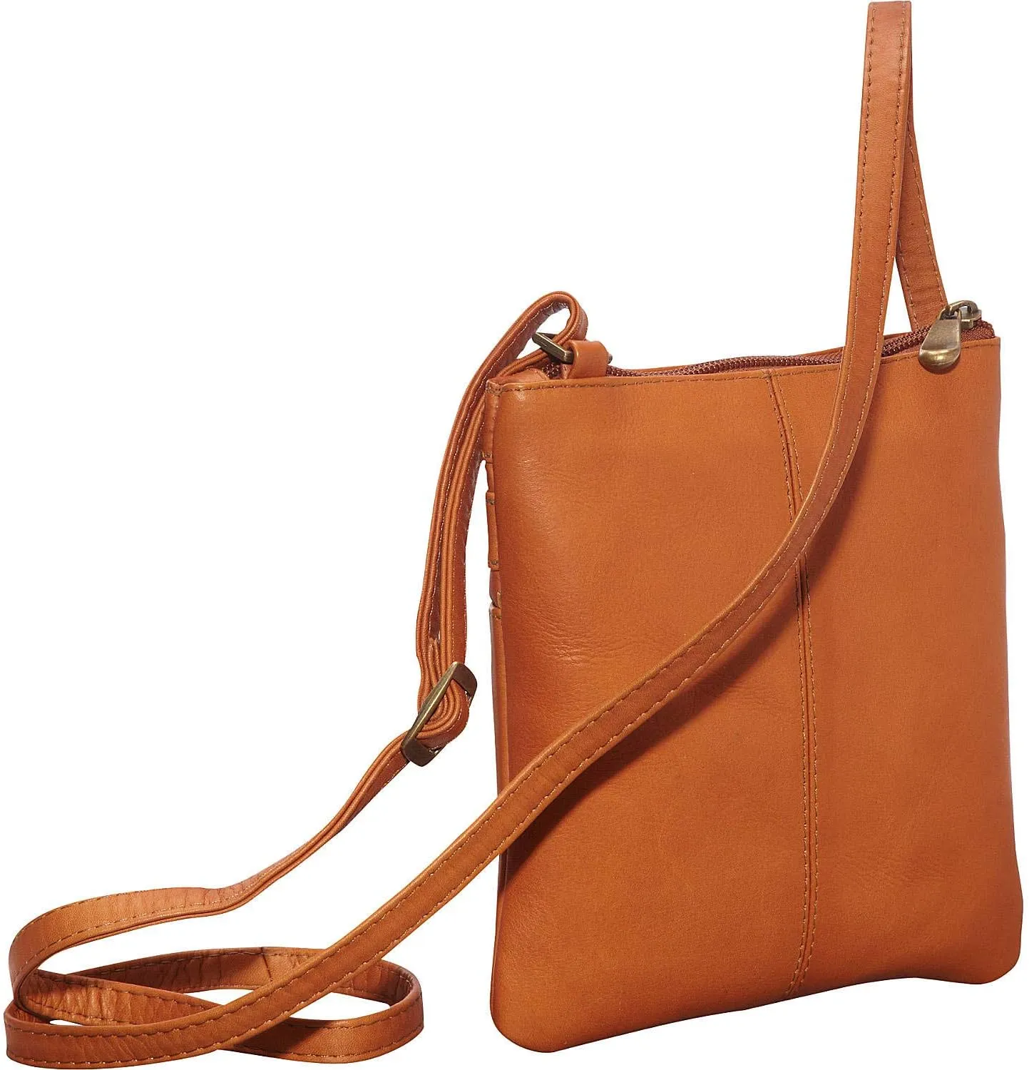Le Donne Leather Two Zip Small Crossbody Bag Leather Purse Handbag Premium Colombian Leather Shoulder Bag