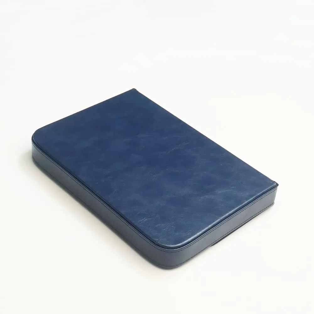 Leather 12 Fountain Pen/Pencil Tray Case Organizer, Fashion Design, Handmade, Magnetic Closure with Drawer, Christmas Gift for Man/Woman/Office, 12 Slots(blue)