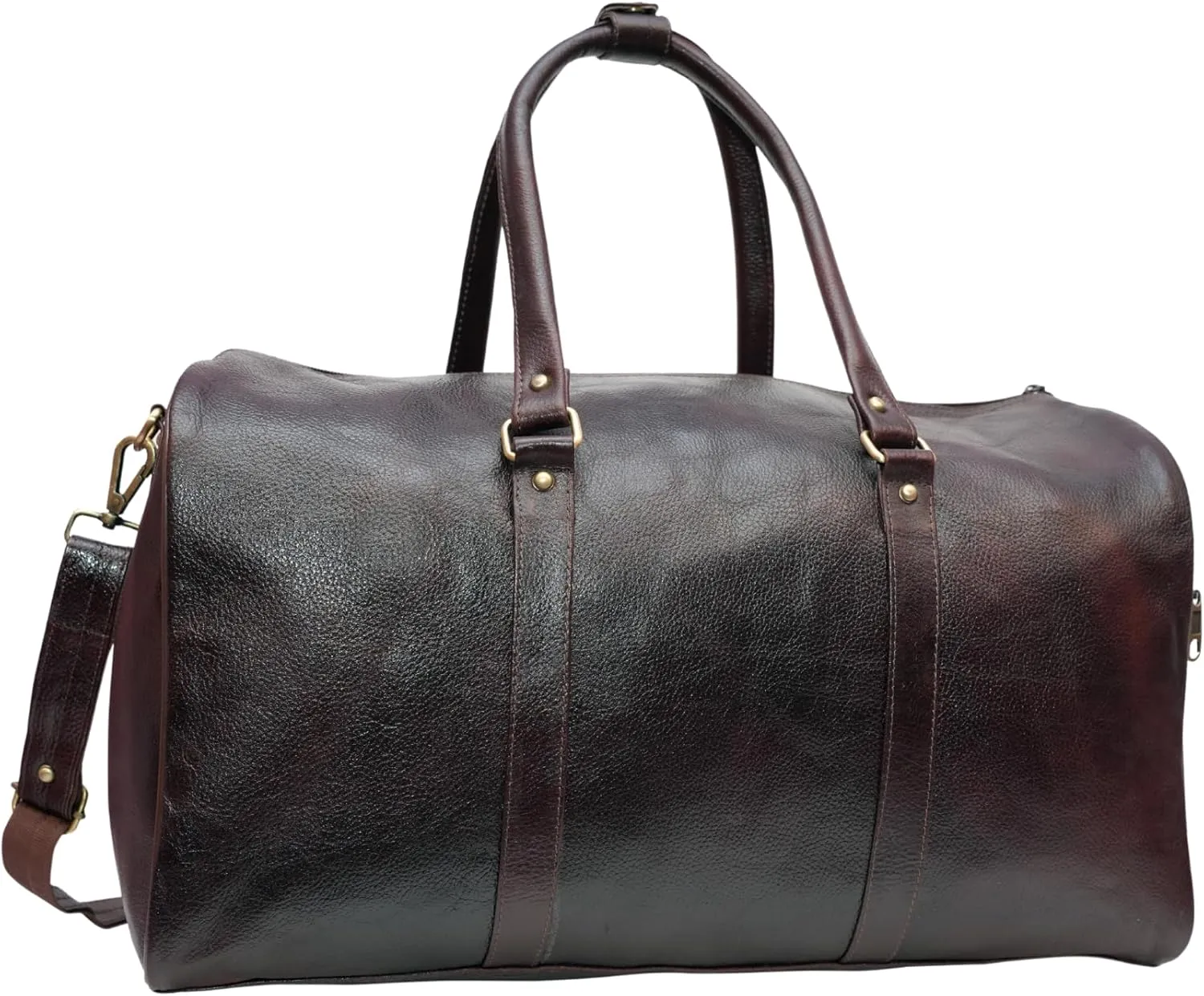 Leather Luggage Duffel bag for Men Gym Bag Travel Sports bag Carry on Overnight Weekend Leather Bag (Tan Brown)