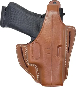 Leather OWB Holster for Glock 43 - OWB Holster for Glock 43x - for G42 43 43X 43X Mos, Rgr SR22 LC9s, Taurus GX4 Pistols - Leather Holsters for Glock 42 - Pancake Holsters Glock 43x Mos -Thumb Break