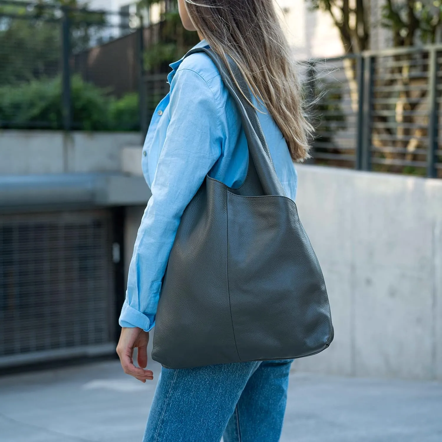 Leather Tote Bag for Women - Multipurpose Hobo Carry Shoulder Bag by KPL