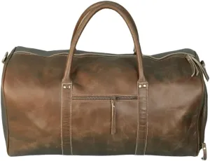 Leather Travel Duffel Bags for Men and Women Full Grain Leather Overnight Weekend Leather Bags Sports Gym Duffle With Shoe Compartment 20 Inch, Brown, 20_Brown_Duffle