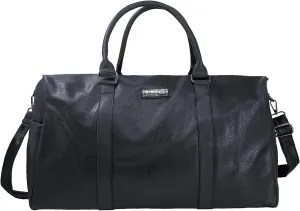 Leather Travel Duffel Weekender Bag Carry on Overnight Bag Sports Duffel bag Waterproof Tote Duffel Bag For men and Women - Black