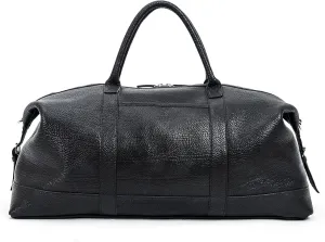 Leatherology Premium Ebony Leatherology Kessler Large Duffle - Spacious design with exterior pocket, large zippered interior pocket, and 2 open interior pockets
