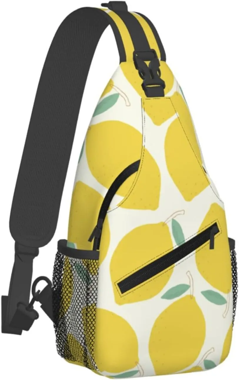 Lemon Crossbody Sling Backpack Sling Bag Adjustable Chest Shoulder Daypack For Women Men