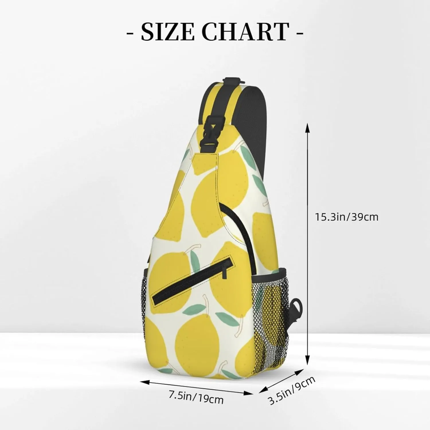 Lemon Crossbody Sling Backpack Sling Bag Adjustable Chest Shoulder Daypack For Women Men
