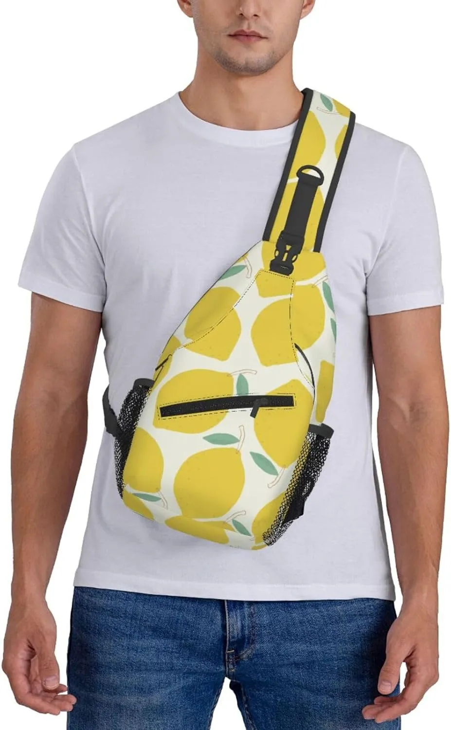 Lemon Crossbody Sling Backpack Sling Bag Adjustable Chest Shoulder Daypack For Women Men