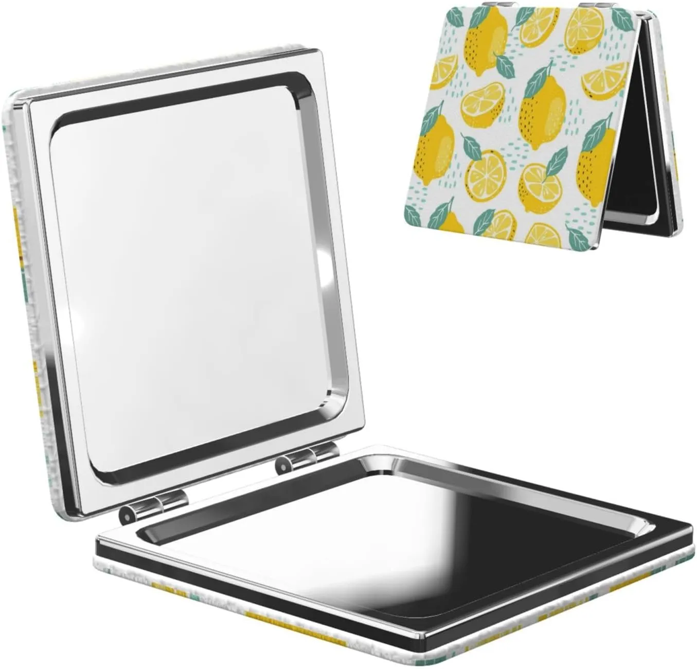 Lemon Pattern Women Small Makeup Mirror Portable Pocket Cosmetic Mirror for Travel