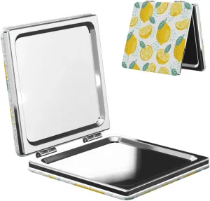 Lemon Pattern Women Small Makeup Mirror Portable Pocket Cosmetic Mirror for Travel