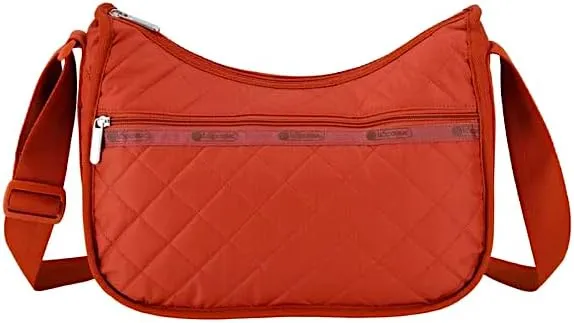 LeSportsac Cinnebar Deboss Classic Hobo Crossbody Bag   Cosmetic Bag, Style 7520/Color M219, Earthy & Sultry Cinnamon Hue, Zesty Neutral Evokes Strength, Unique Quilted Debossed Specialty Pattern