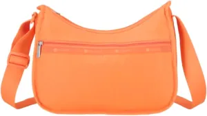 LeSportsac Tangerine Classic Hobo Crossbody Bag   Cosmetic Bag, Style 7520/Color R119, Uplifting & Vibrant Juicy Orange, Zesty New Neutral Evokes Joy, Positivity & Friendship, Luminous Citrus Shade