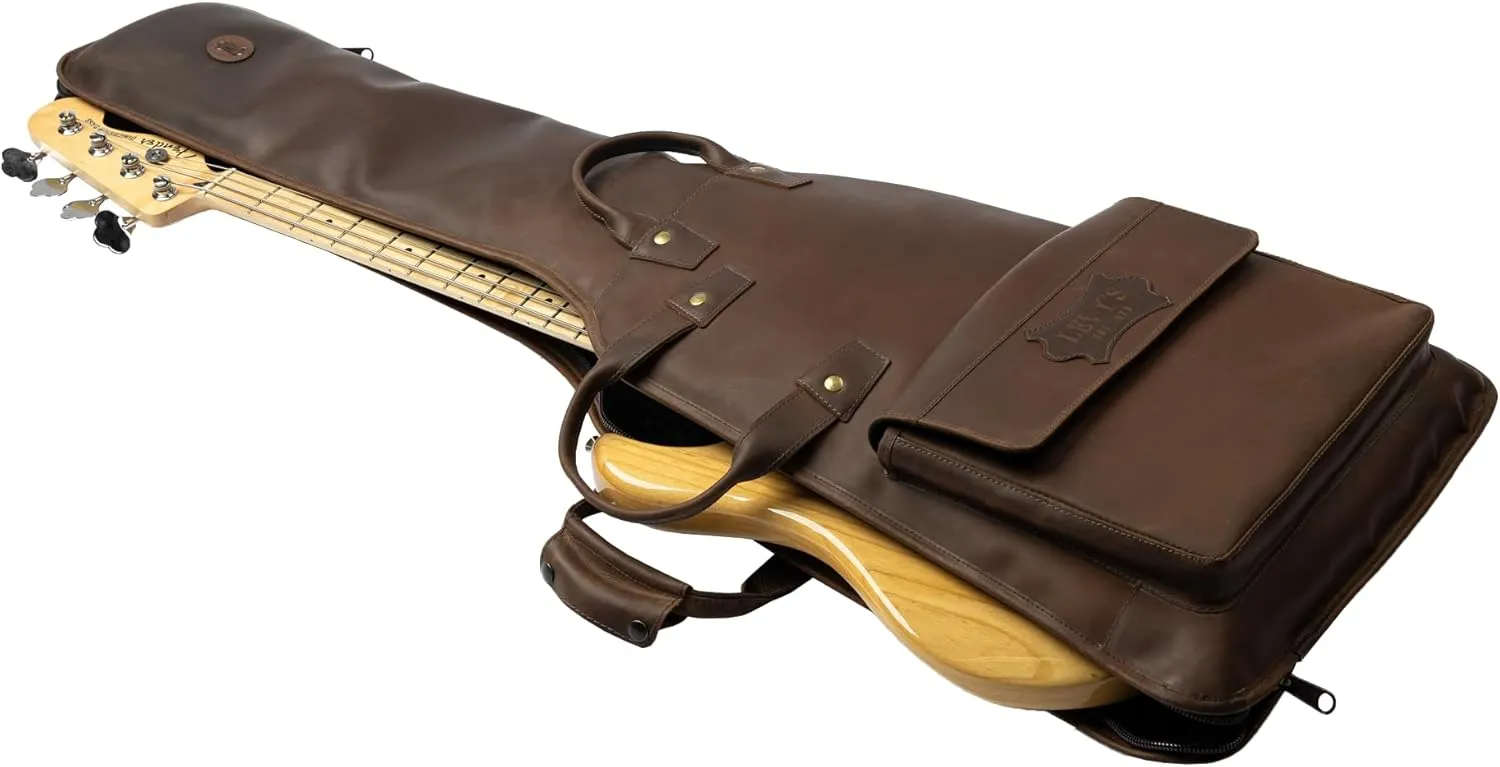 Levy's Solera Series Premium Genuine Crazy Horse Leather Gig Bag for Electric Guitars