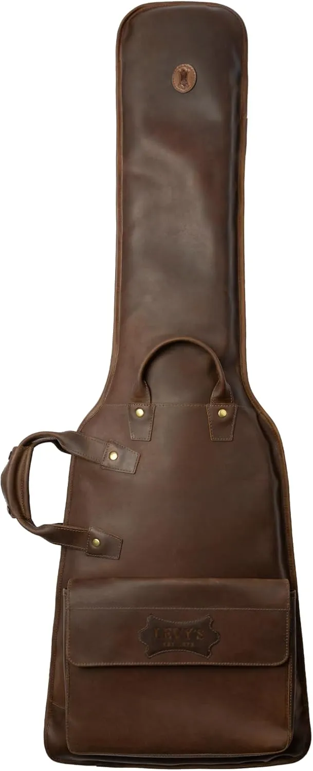 Levy's Solera Series Premium Genuine Crazy Horse Leather Gig Bag for Electric Guitars