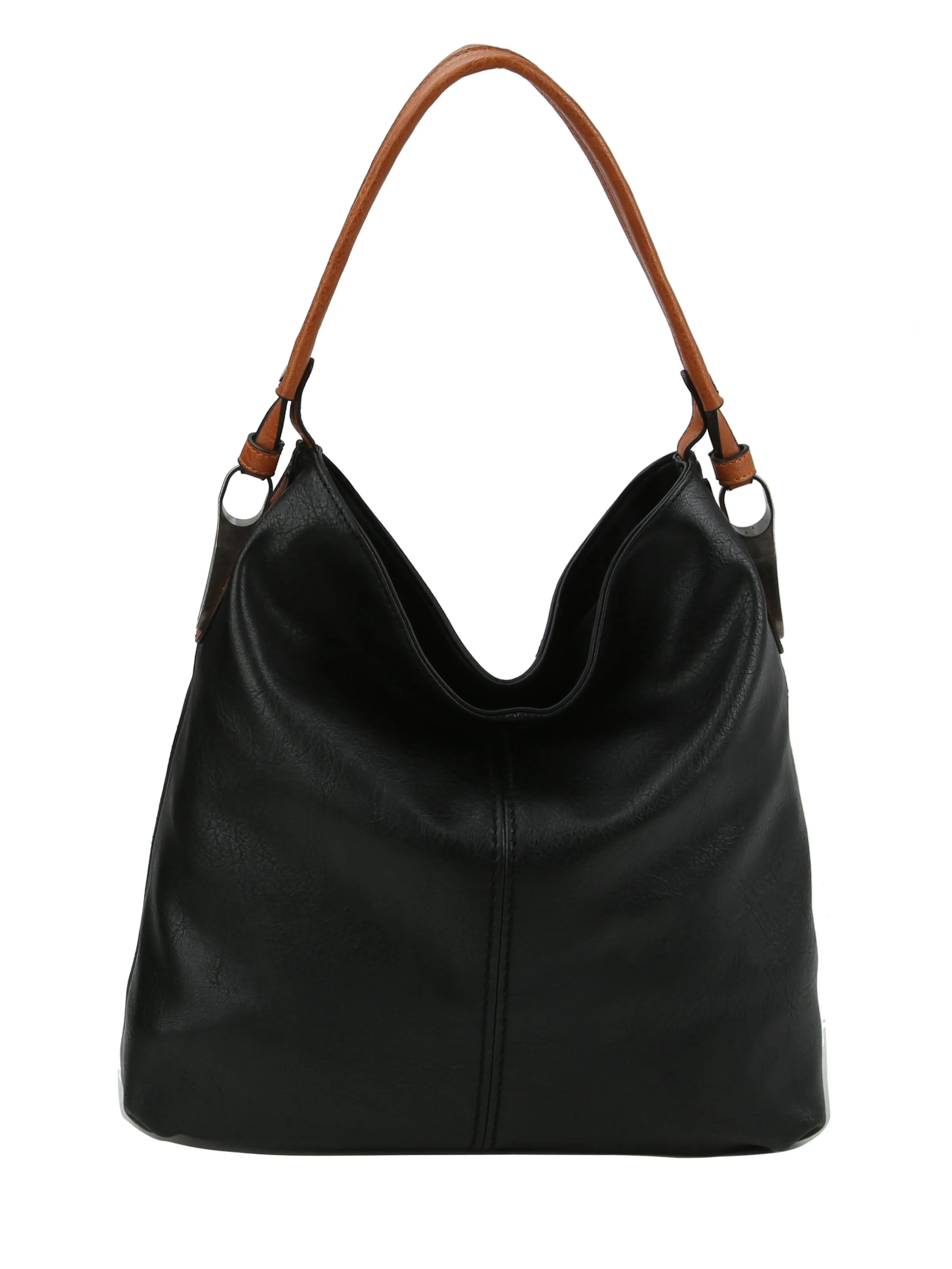 LHL001-2 Side Metal Accent Hobo Bag