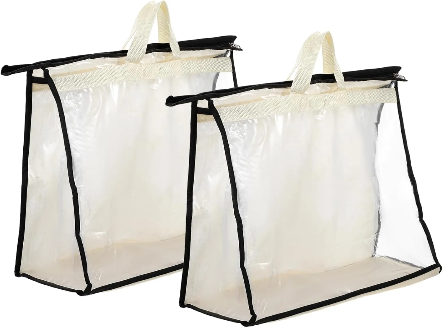 LIFKOME 2Pcs Handbag Organizer Bags Storage Containers with Trim and Handles for Home Storage and Protection of Purses and Bags