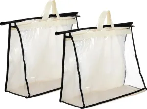 LIFKOME 2Pcs Handbag Organizer Bags Storage Containers with Trim and Handles for Home Storage and Protection of Purses and Bags