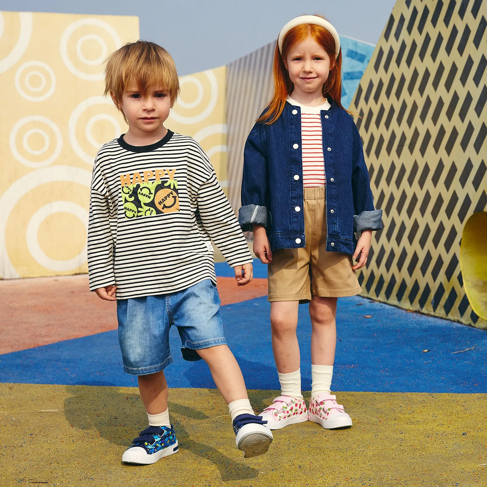 Light Up Dual Straps Kids Sneakers