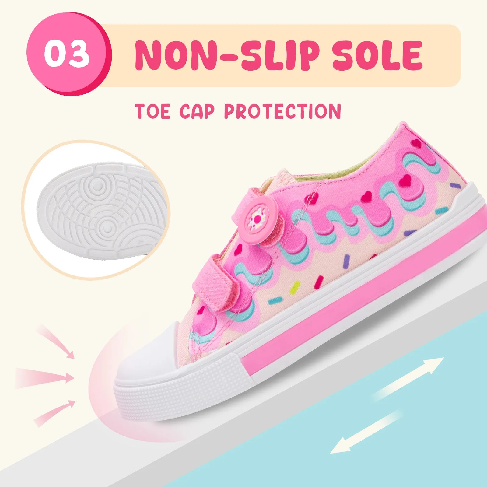 Light Up Dual Straps Kids Sneakers