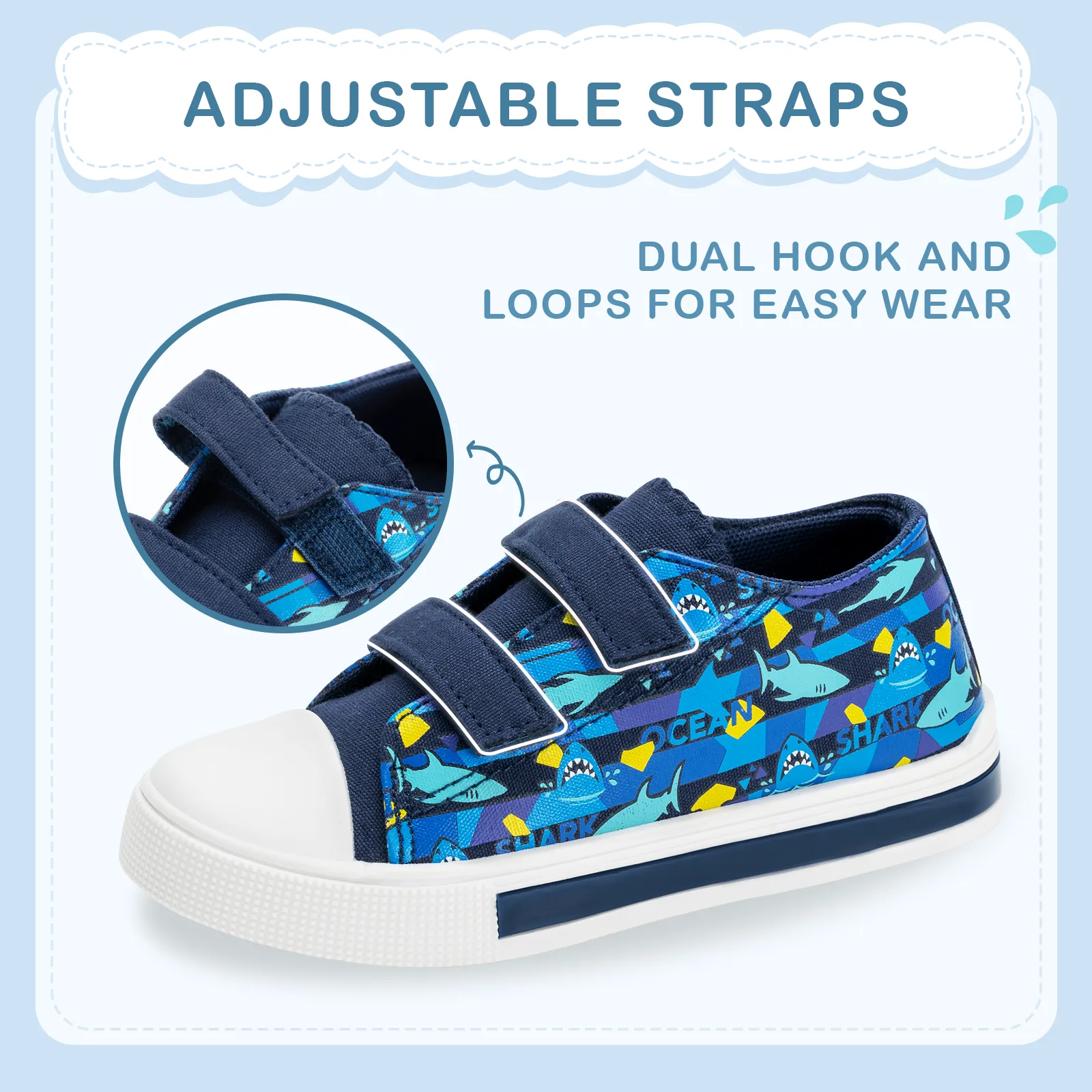 Light Up Kids Sneakers Shoes with Hook and Loops