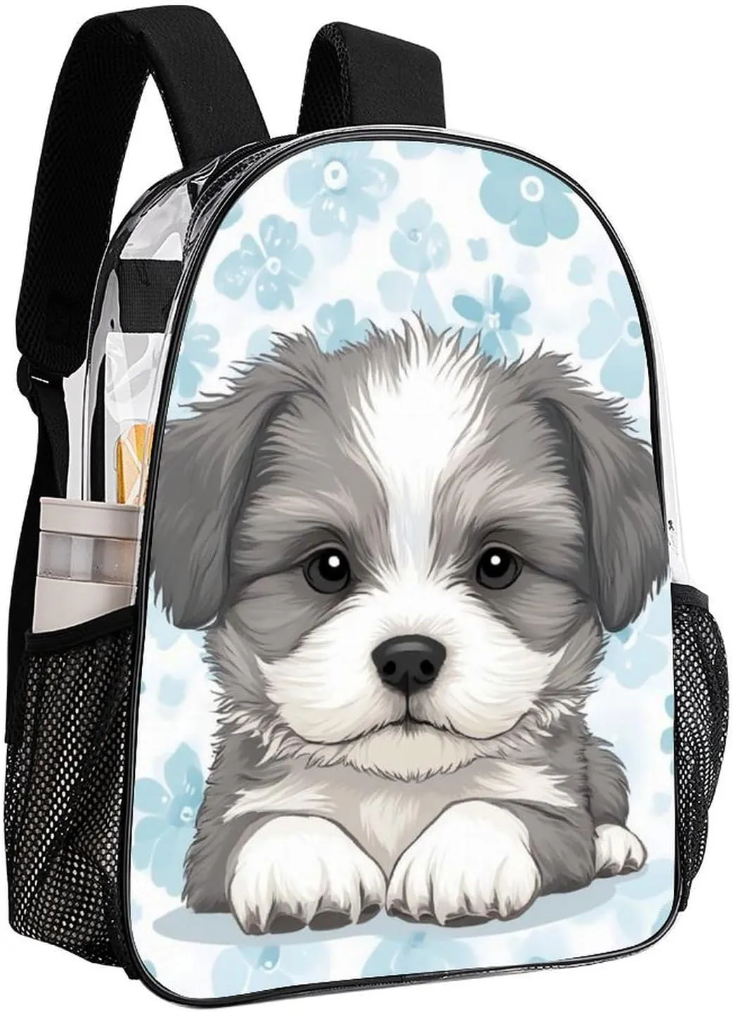 Lightweight Daypack Bookbag for Trekking Business Walking Cycling - Big Capacity Transparent Multipurpose Carry On Bag, Cute Schnauzer Dog Business Computer Bag