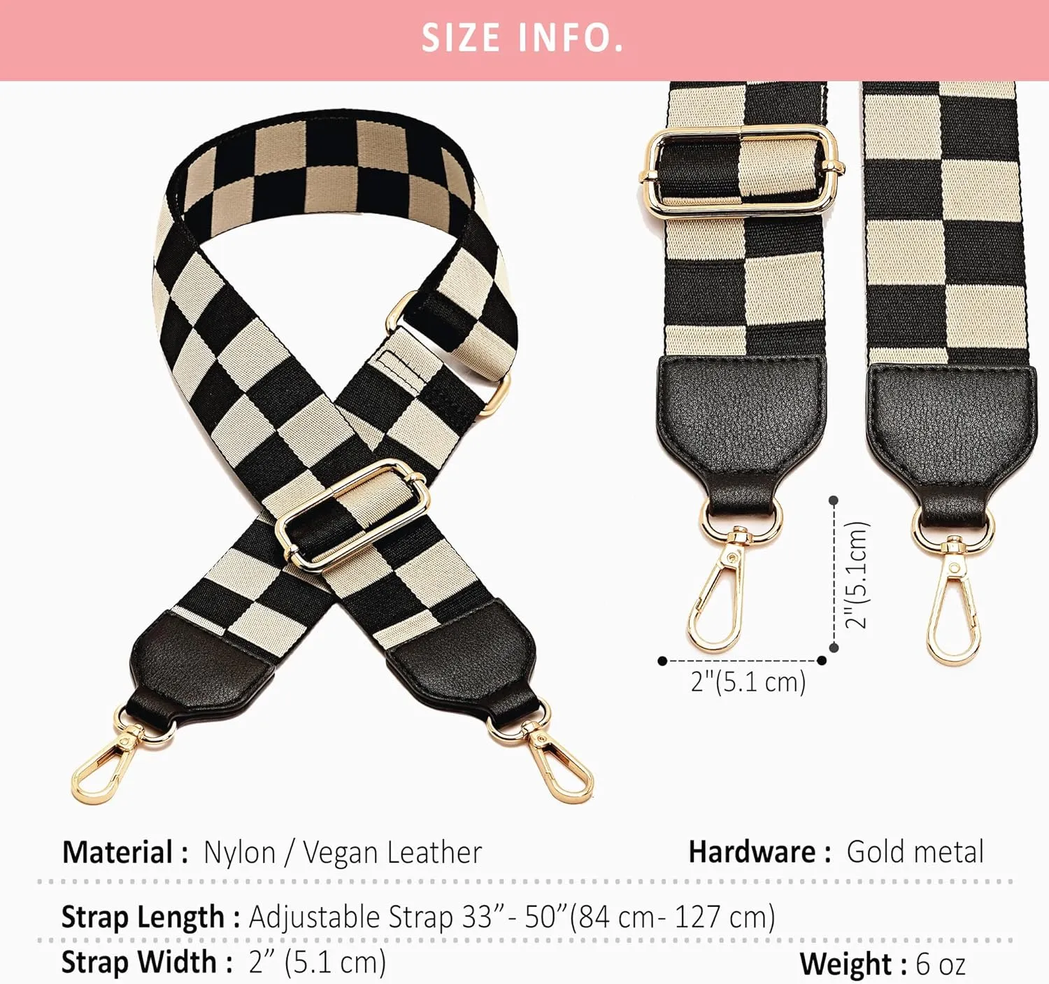 Like Dreams Fashion Purse Straps Replacement Crossbody, Wide Shoulder Adjustable Straps for Handbags, Crossbody Bag Strap