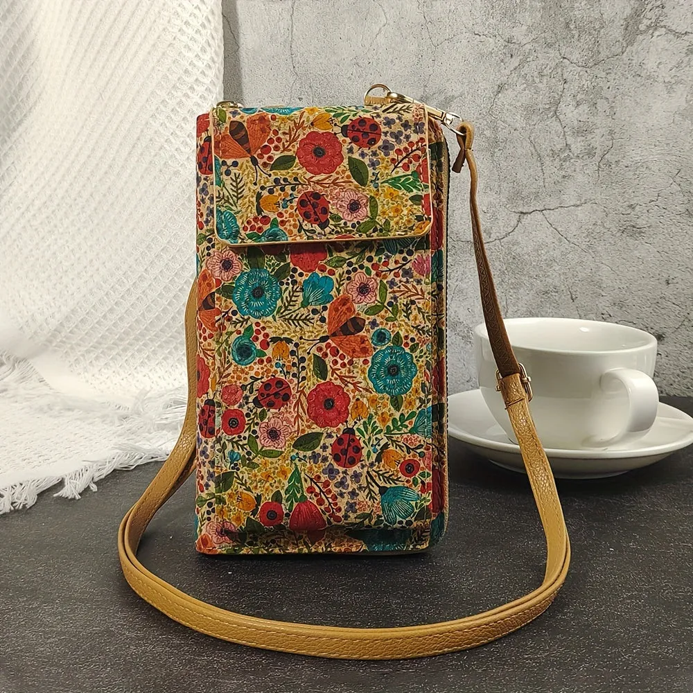 Lila Boho Floral Umhängetasche